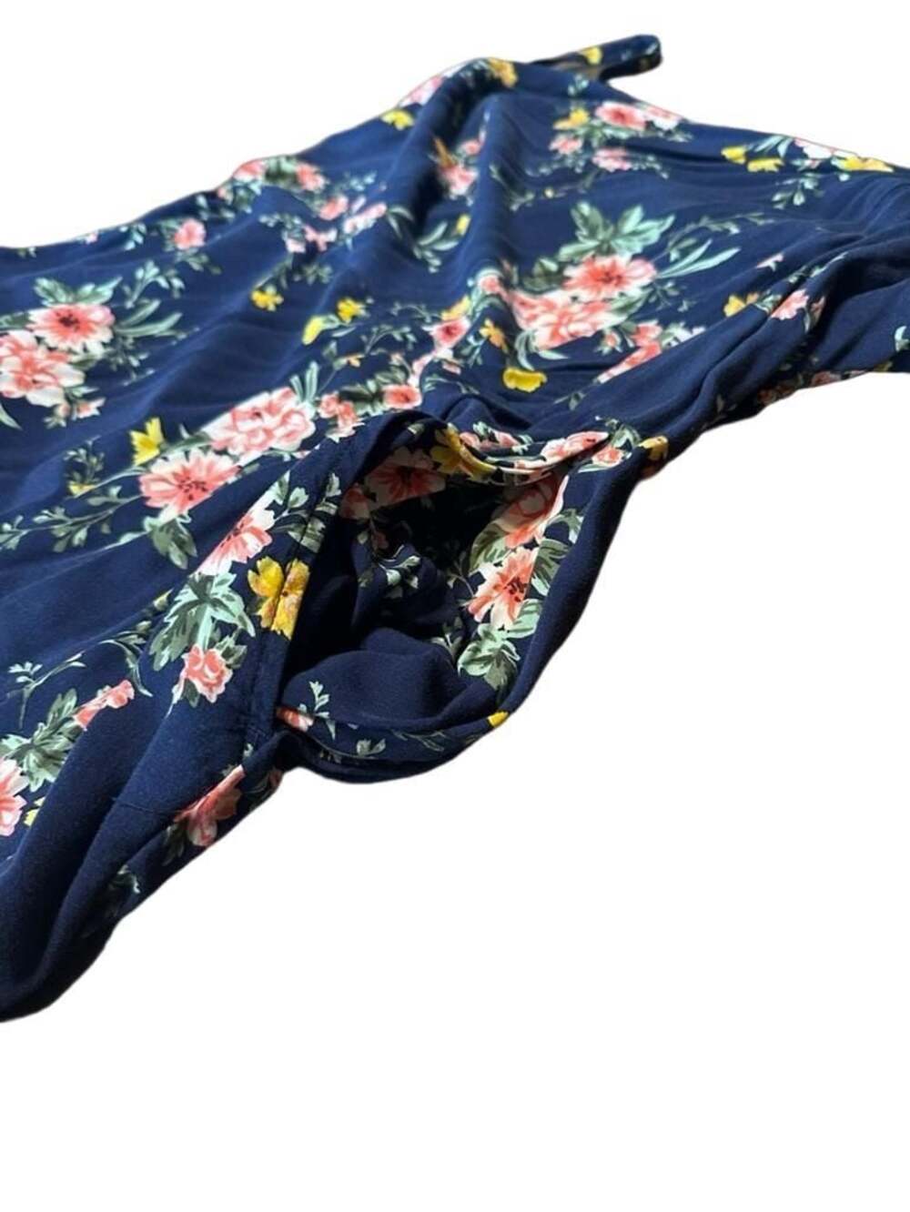 Old Navy Women's Blue Floral Smocked Square Neck Cami Jumpsuit Size L - Picture 2 of 3